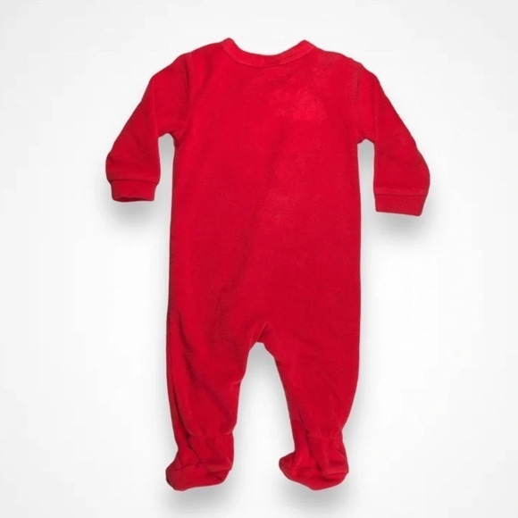 4/$20 Joe Fresh  Red Fleece Christmas Footie - Picture 3 of 4